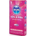 SKINS - DOTS  RIBS PREMIUM CONDOMS CONFEZIONE DA 8